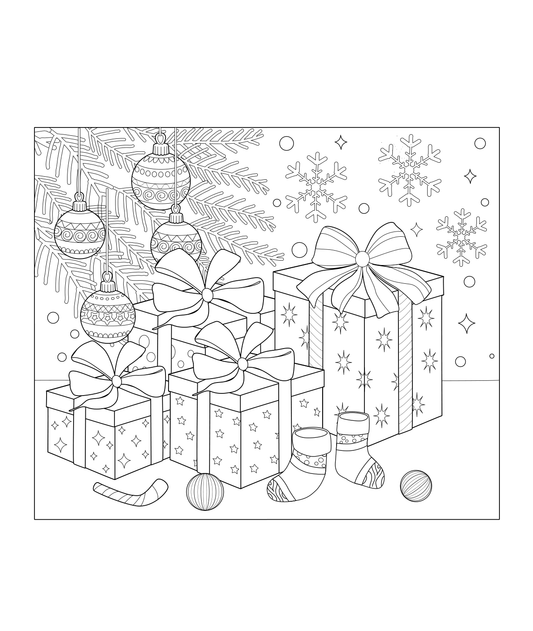 Christmas Scene Sketch Preview - DigiVault