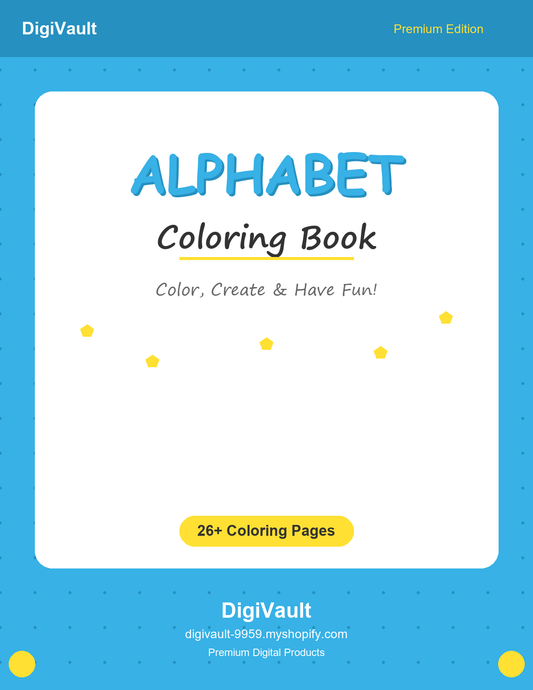 Cover - Alphabet - DigiVault Coloring Book