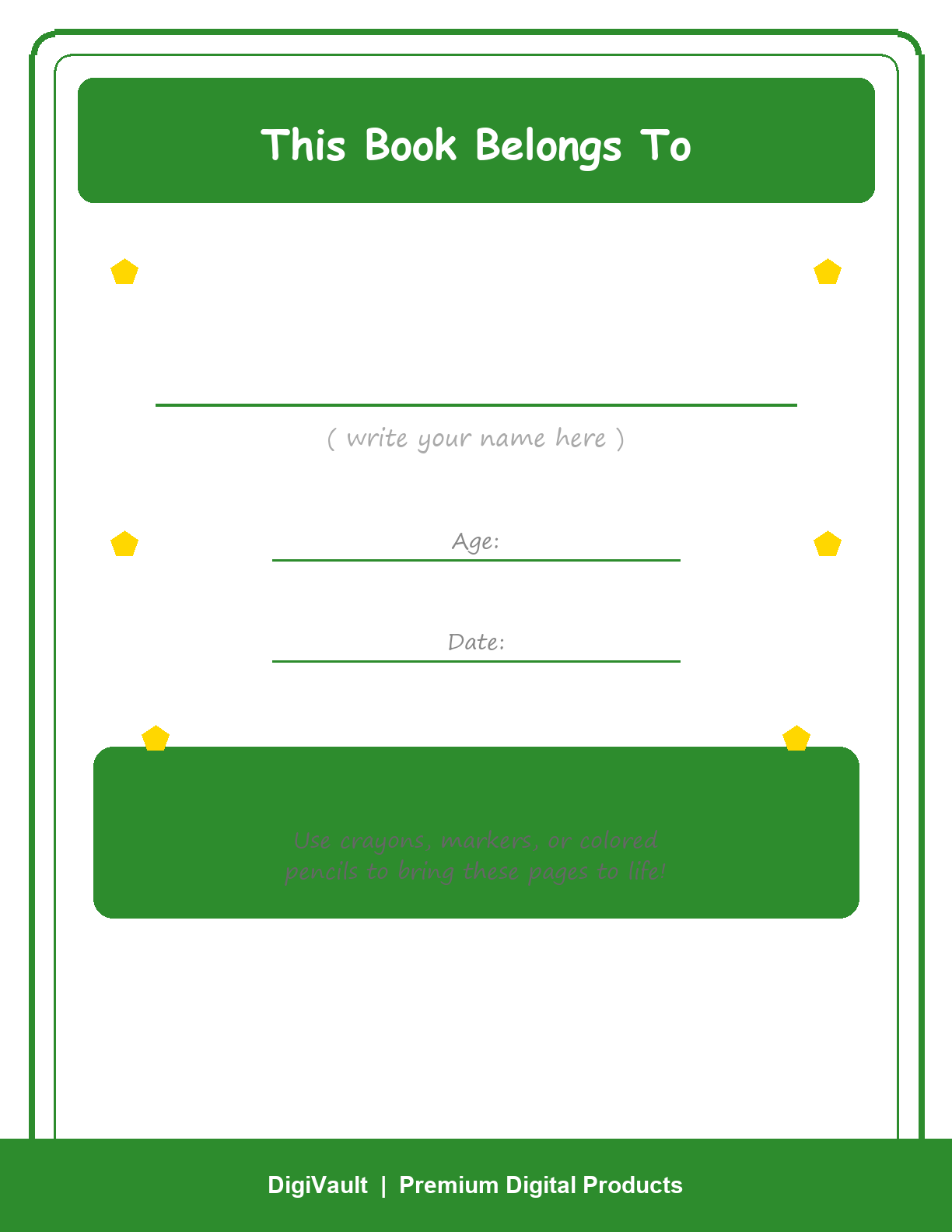 Belongs To Page - Nature - DigiVault Coloring Book