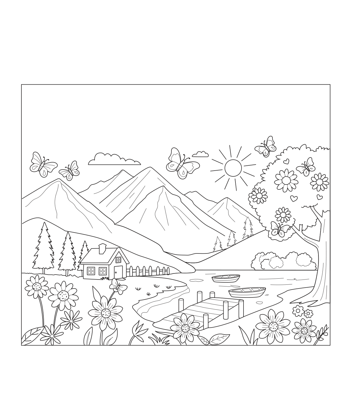Sample Page 1 - Nature - DigiVault Coloring Book