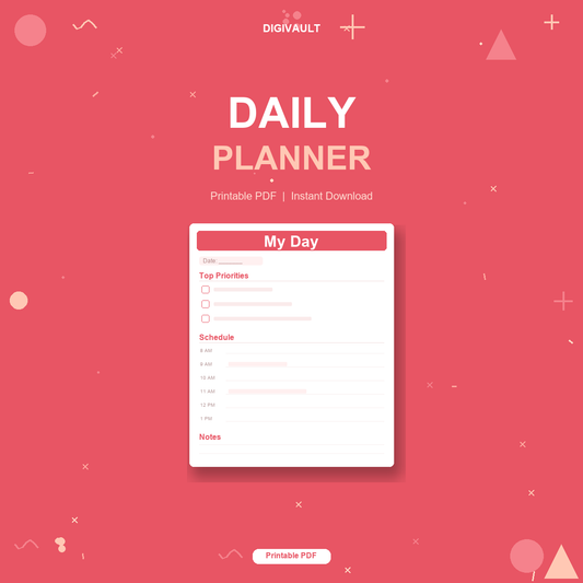 Cute Daily Planner Printable - Aesthetic Pastel Daily Schedule & To-Do List